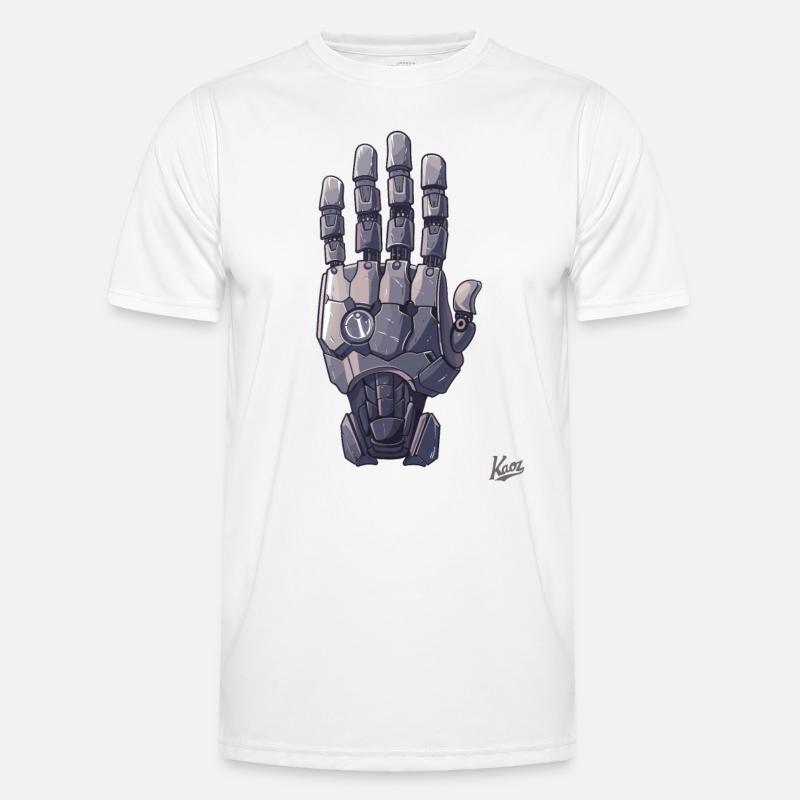 Roboter- oder Cyborg-Hand - Männer Funktions-T-Shirt - Weiß