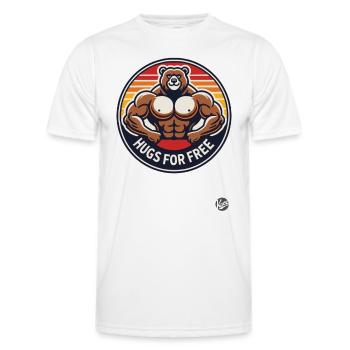 Starker Bodybuilder-Bär gibt Umarmungen gratis - Männer Funktions-T-Shirt - Weiß - Vorne - AI Model Male 178 dark (178cm)