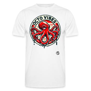 Bad mood octopus - Men's Functional T-Shirt - white - Front - AI Model Male 178 dark (178cm)