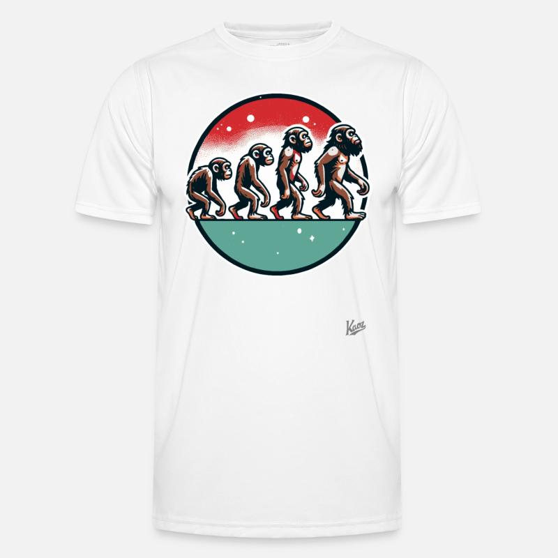 Evolution des Affen - Männer Funktions-T-Shirt - Weiß
