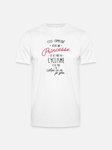 princesse et Cyclisme - T-shirt sport Homme - blanc