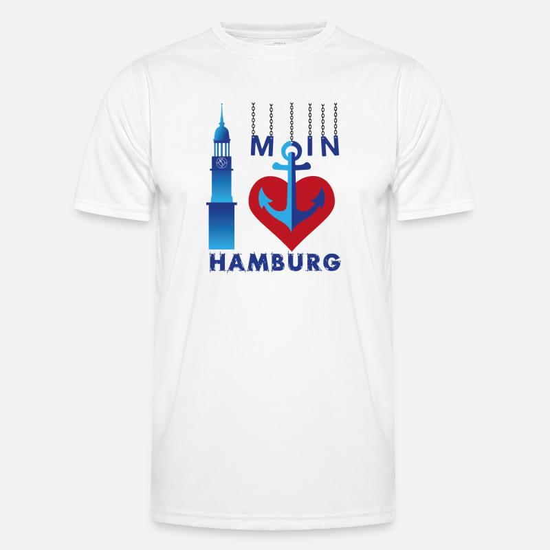 Jeg elsker Hamborg - Funktionsshirt til herrer - hvid
