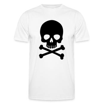 Pirate Skull - Trendy & Cool Skull - Men's Functional T-Shirt - white - Front - AI Model Male 178 dark (178cm)