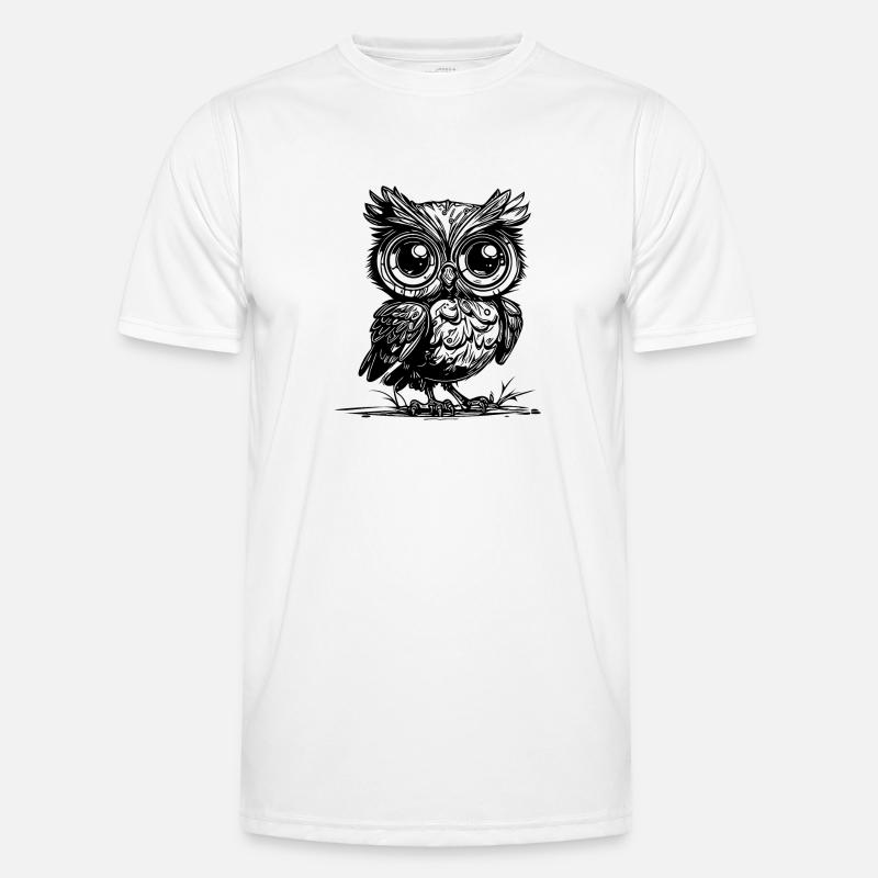 Wald Eule mit großen Augen Männer Funktions-T-Shirt