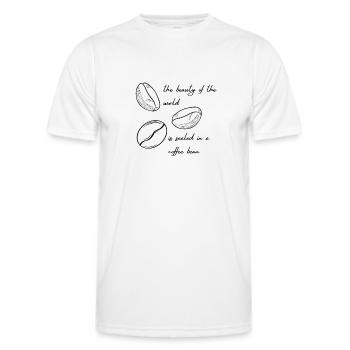 Grain de café - T-shirt sport Homme - blanc - Devant - AI Model Male 178 dark (178cm)