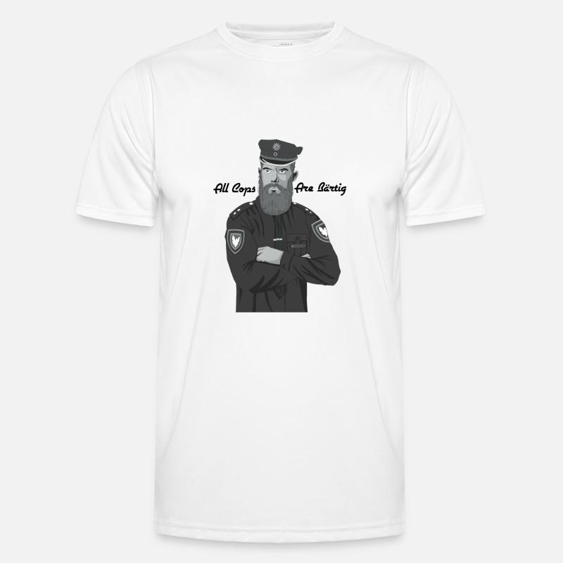 Bärtig Cop Männer Funktions-T-Shirt