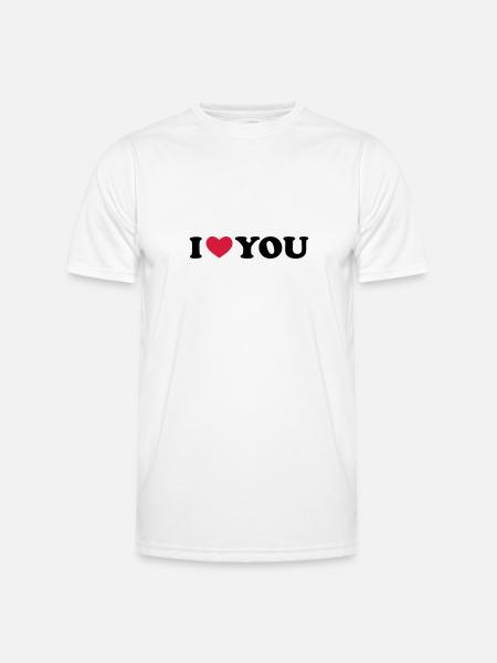 I Love You - Männer Funktions-T-Shirt - Weiß
