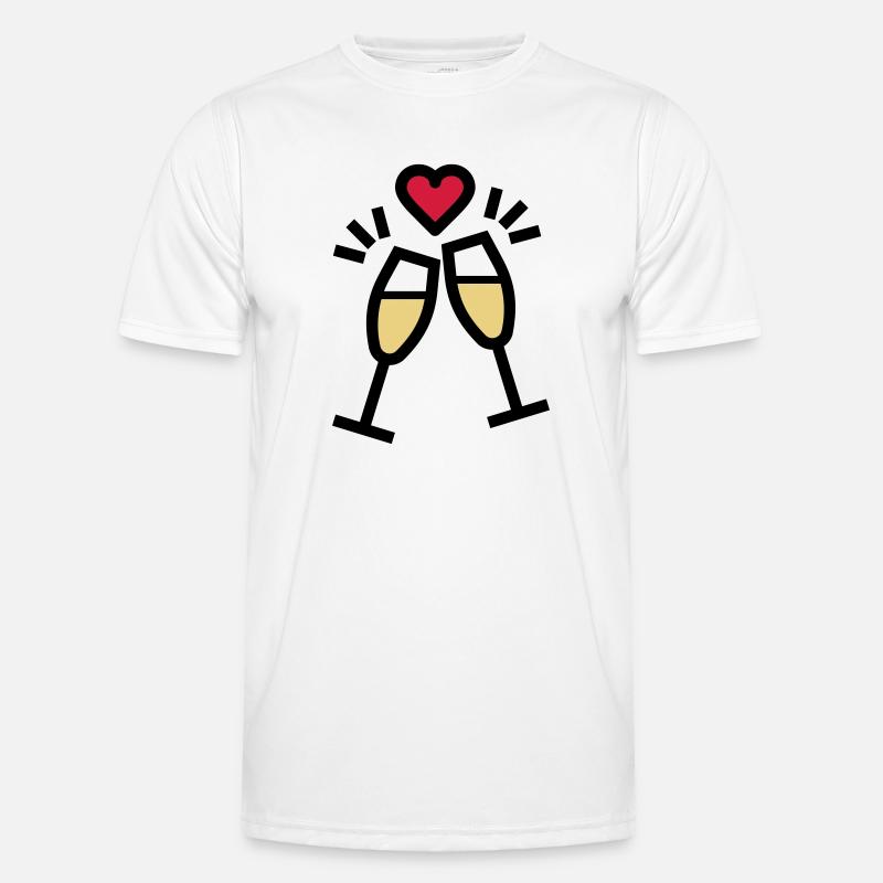 oder Sekt zum Valentinstag Männer Funktions-T-Shirt