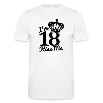 im_18_kiss_me_f1 - Men's Functional T-Shirt - white - Front - AI Model Male 178 dark (178cm)