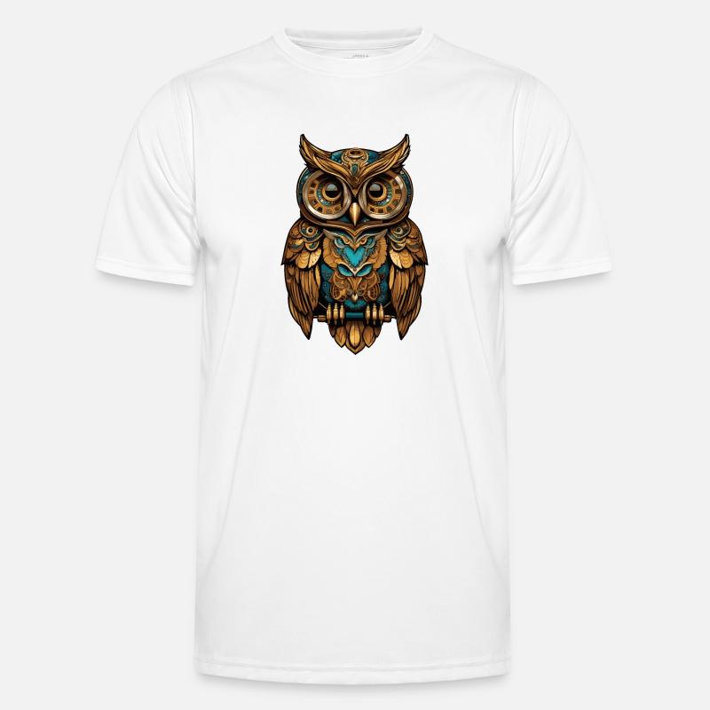 Steampunk Eule Männer Funktions-T-Shirt