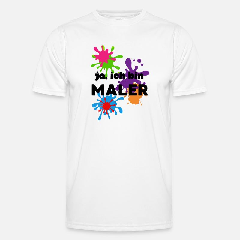 Ja ich bin Maler Männer Funktions-T-Shirt