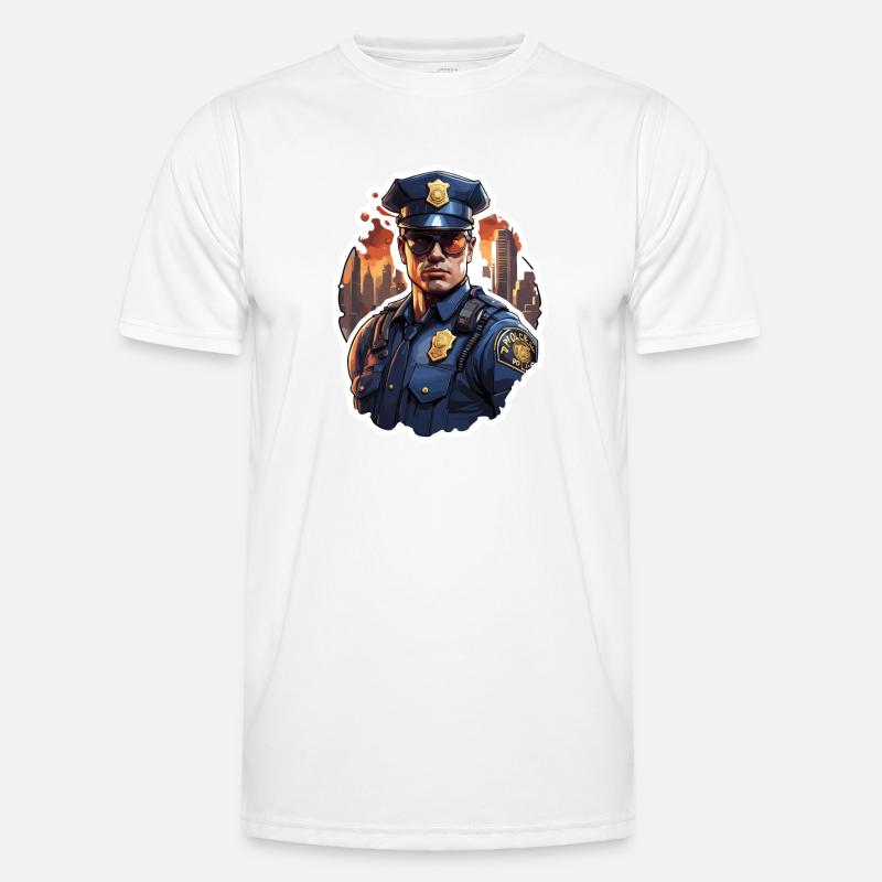 Polizei / Einsatz / Beruf / Job / Einsatzkräfte - Männer Funktions-T-Shirt - Weiß