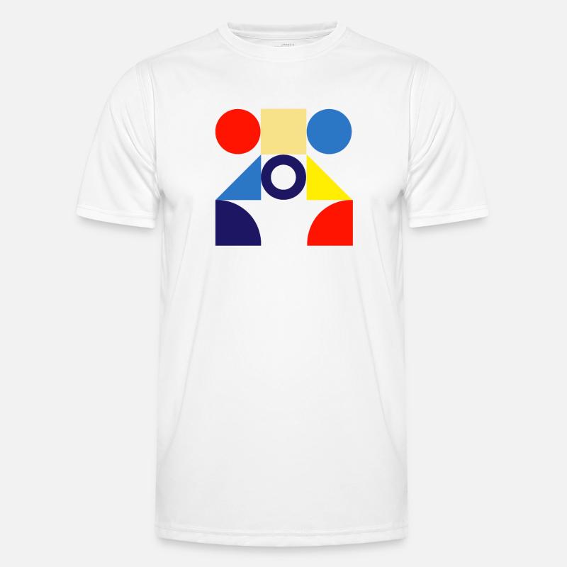 "Pattern Circle Design" - Men's Functional T-Shirt - white