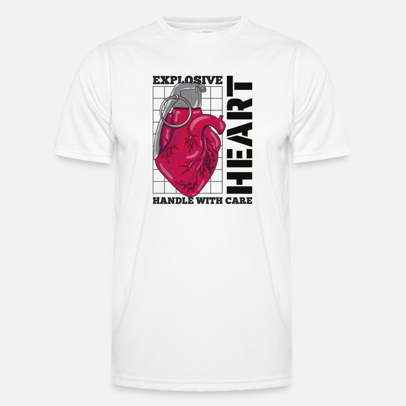 Exploding Heart - Men's Functional T-Shirt - white