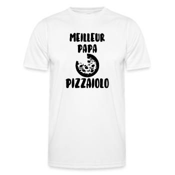 Meilleur papa pizzaiolo - T-shirt sport Homme - blanc - Devant - AI Model Male 178 dark (178cm)