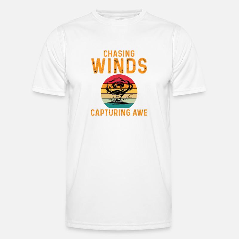 Storm Chasing: Chasing Winds, Capturing Awe - Men's Functional T-Shirt - white