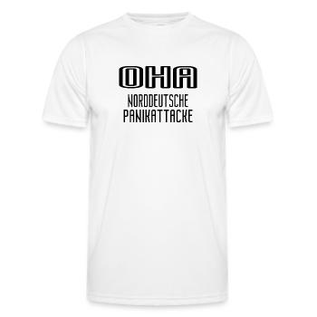 Oha Norddeutsche Panikattacke Spruch Humor Lustig - Männer Funktions-T-Shirt - Weiß - Vorne - AI Model Male 178 dark (178cm)