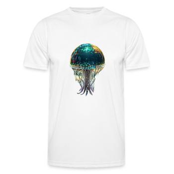Jellyfish,sequins,glitter,gold,metallic - Men's Functional T-Shirt - white - Front - AI Model Male 178 dark (178cm)