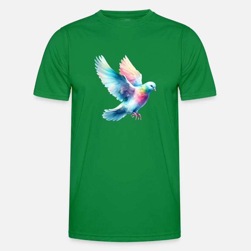 Rainbow Flight: Flying Dove Men's Functional T-Shirt