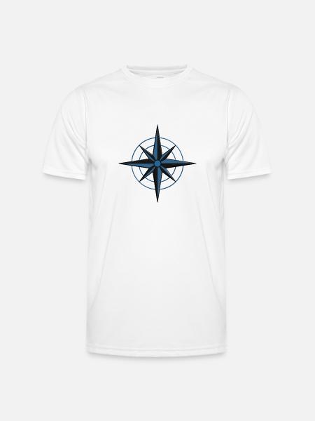 Navigation Compass Star Sailor and Skipper Boat - Men's Functional T-Shirt - white