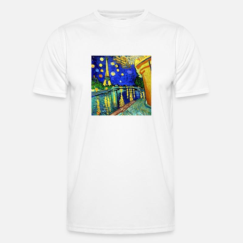 Paris Eiffel Tower van gogh Men's Functional T-Shirt
