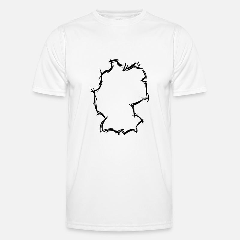 Map of Germany, hand-drawn, vector graphics - Men's Functional T-Shirt - white