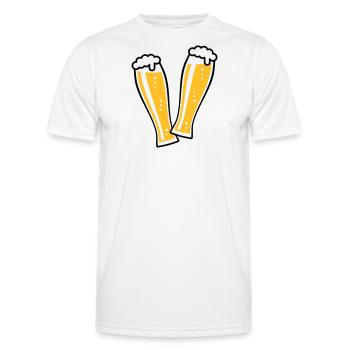 2 Weißbiergläser Stoßen An (Bier Weizenbier / 2C) - Männer Funktions-T-Shirt - Weiß - Vorne - AI Model Male 178 dark (178cm)