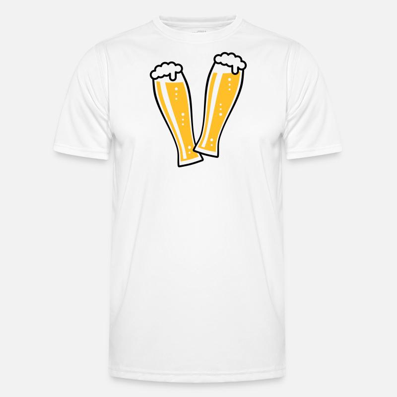 2 Weißbiergläser Stoßen An (Bier Weizenbier / 2C) Männer Funktions-T-Shirt