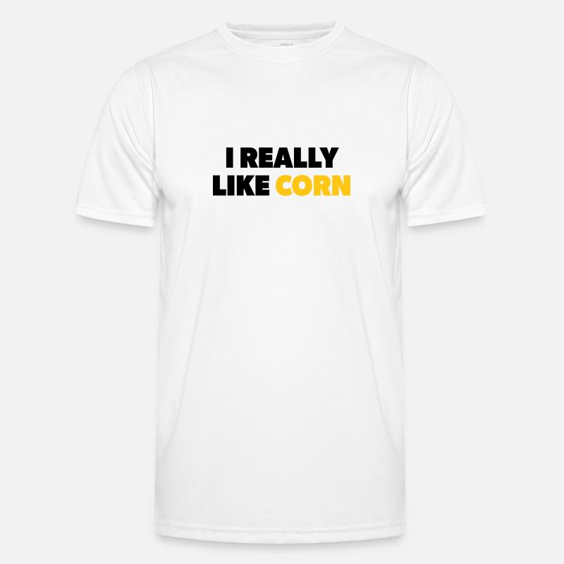 "I Really Like Corn" text in schwarz & gelb Männer Funktions-T-Shirt