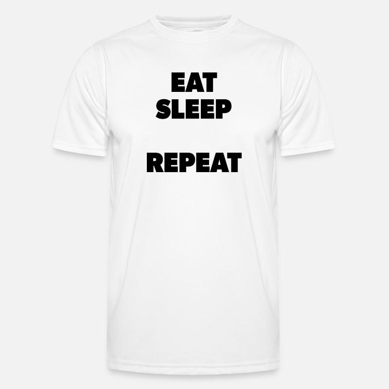 Eat Sleep "Insert here" Repeat - Schablone - Männer Funktions-T-Shirt - Weiß