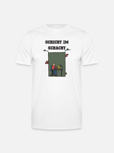 SCHICHT IM SCHACHT - Männer Funktions-T-Shirt - Weiß