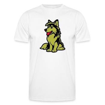 dog comic hund - Männer Funktions-T-Shirt - Weiß - Vorne - AI Model Male 178 dark (178cm)