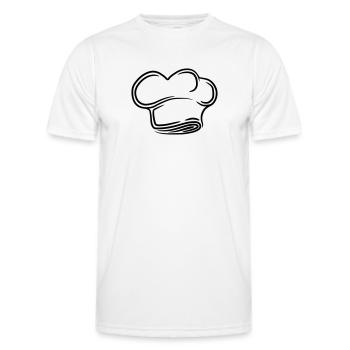 Conception de tatouage pour le chapeau du Chef exé - T-shirt sport Homme - blanc - Devant - AI Model Male 178 dark (178cm)