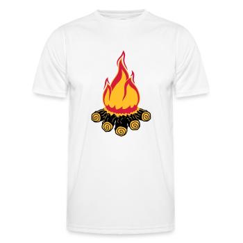 lagerfeuer camping abend nacht campen camper holz - Männer Funktions-T-Shirt - Weiß - Vorne - AI Model Male 178 dark (178cm)