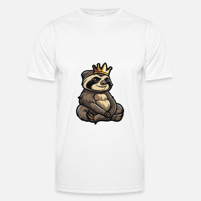 Sloth Comic Crown - Men's Functional T-Shirt - white