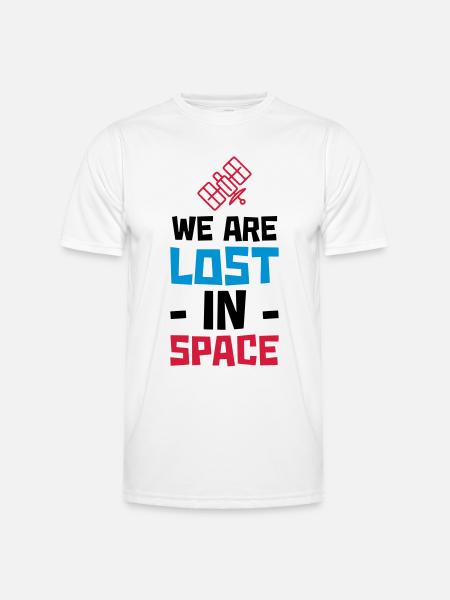 WE ARE LOST IN SPACE - SATELLITE - Men's Functional T-Shirt - white