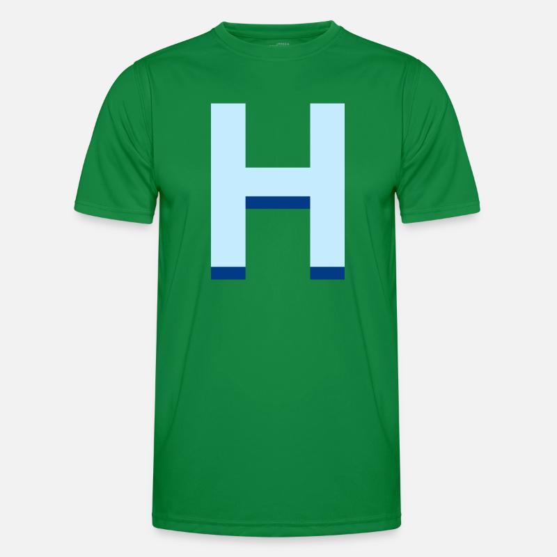Pop und moderner blauer Buchstabe h Männer Funktions-T-Shirt