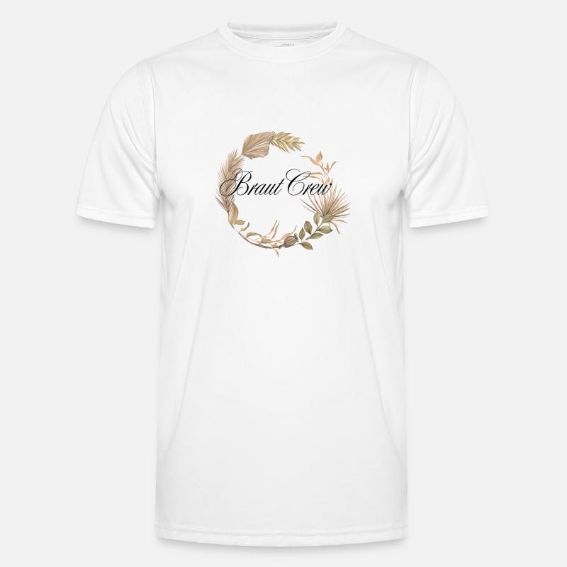 Braut Crew Boho Kranz Männer Funktions-T-Shirt