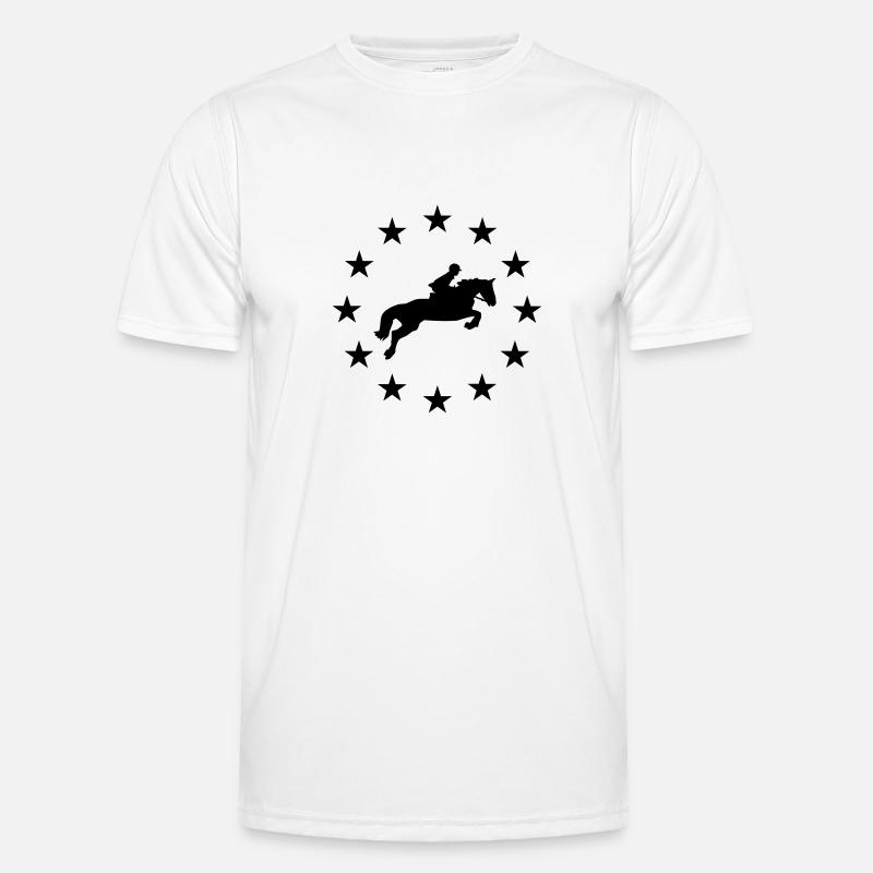 Springen Pferd & Sternen - Männer Funktions-T-Shirt - Weiß