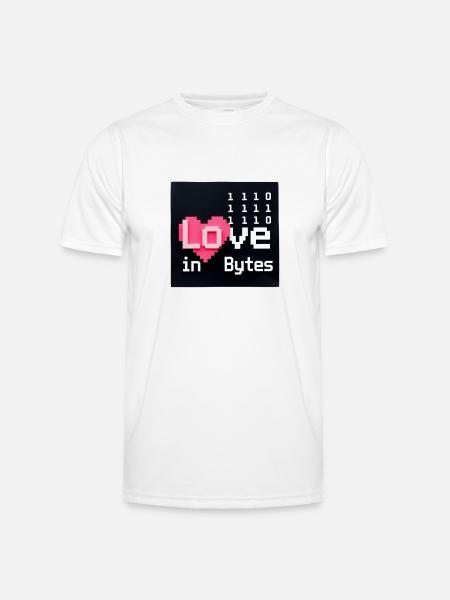 Love in Bytes Pixel Art - Men's Functional T-Shirt - white