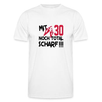 total_scharf_30 - Men's Functional T-Shirt - white - Front - AI Model Male 178 dark (178cm)