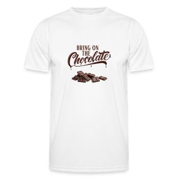 Apportez le chocolat - Schokoliebe - T-shirt sport Homme - blanc - Devant - AI Model Male 178 dark (178cm)