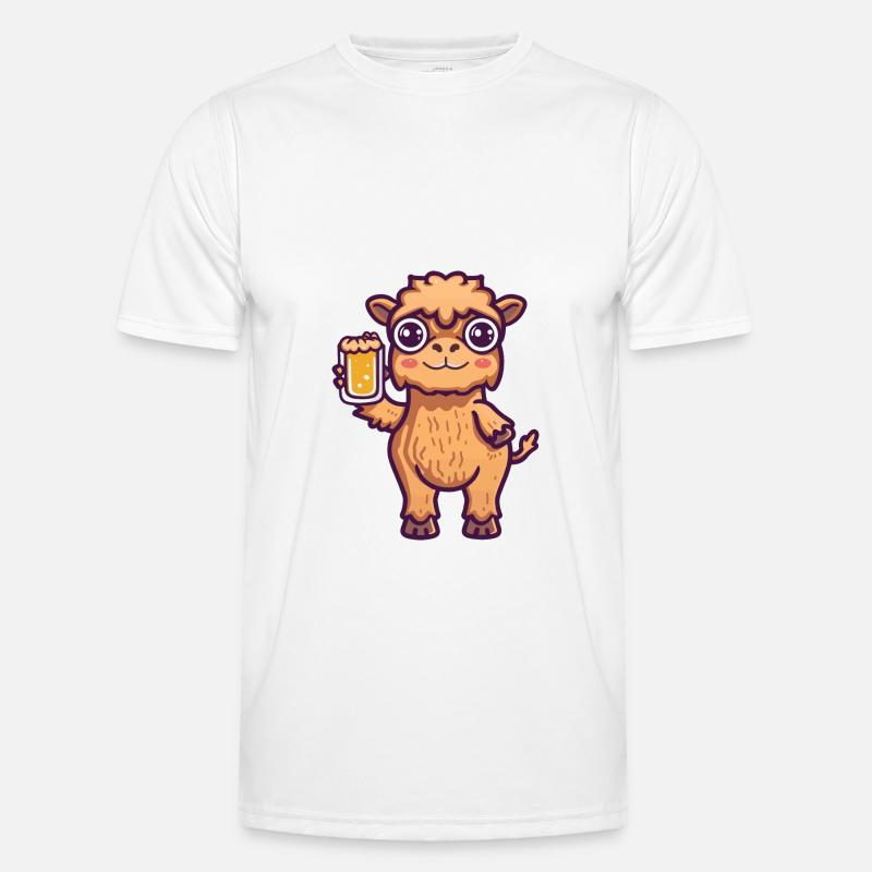 Kamel Bier Comic Party - Männer Funktions-T-Shirt - Weiß