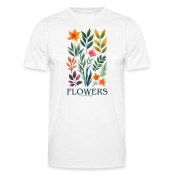 Flowers of the world - Männer Funktions-T-Shirt - Weiß - Vorne - AI Model Male 178 dark (178cm)