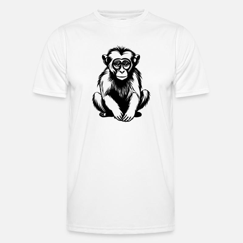 Affe Affen Affengesicht Dschungel - Männer Funktions-T-Shirt - Weiß