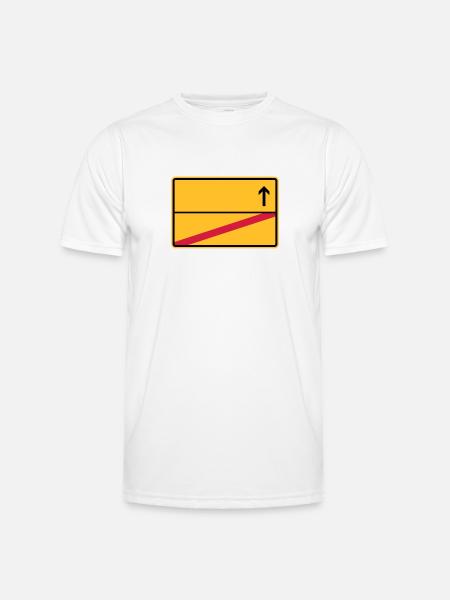 Stadtschild, Ausfahrt - Männer Funktions-T-Shirt - Weiß