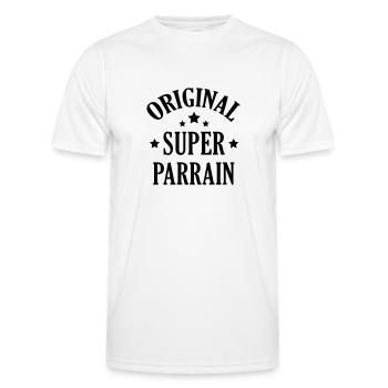 Godfather Pate Parrain Baby Baptism Birth - Men's Functional T-Shirt - white - Front - AI Model Male 178 dark (178cm)