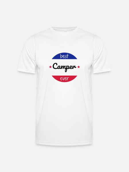 Camping / Camper / Campeur / Camp / Scout - Men's Functional T-Shirt - white