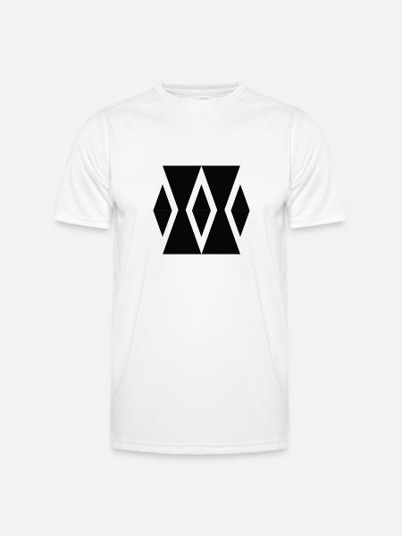 Trekanter timeglas - figurer og symboler almindelig sort - Funktionsshirt til herrer - hvid