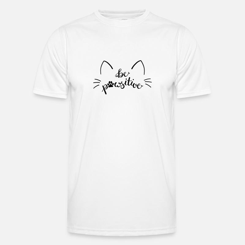 Cat be pawsitive Männer Funktions-T-Shirt